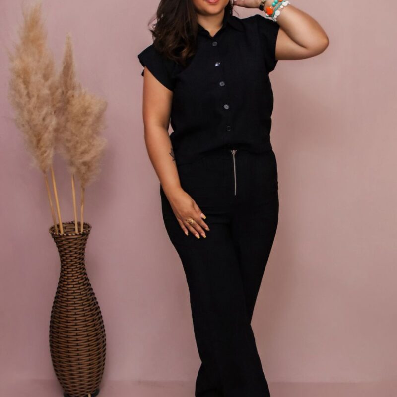 Conjunto em visco linho