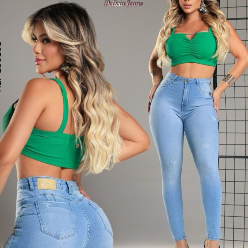 Calça skinny com elastano